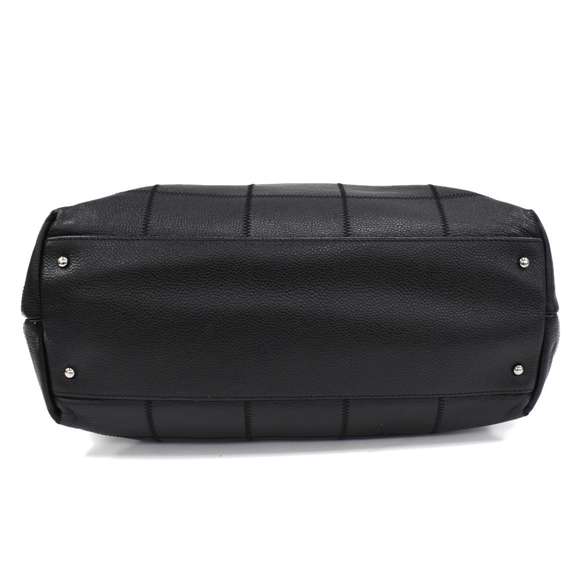 Chanel Chocolate Bar Large Tote Shoulder Bag Caviar Skin Leather Black - Picture 4 of 8